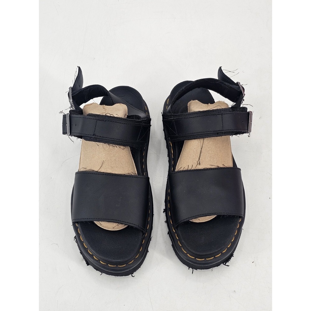 Dr Martens Sandals Voss Black‎ Leather Women's Sz 9 Ankle Strap Platform